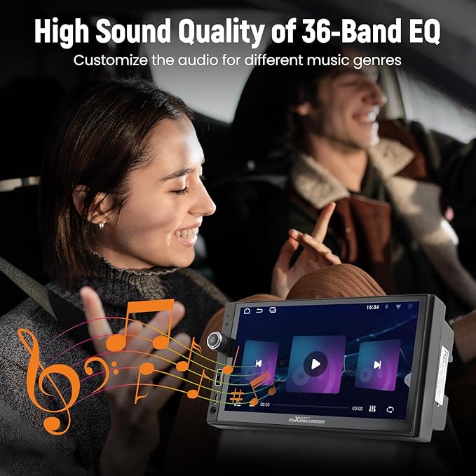 maXpeedingrods 7” Double Din Car Stereo with Apple CarPlay & Android Auto, with Android 13 System and in-Dash GPS Navigation with Type C Charging 2G+32G ROM