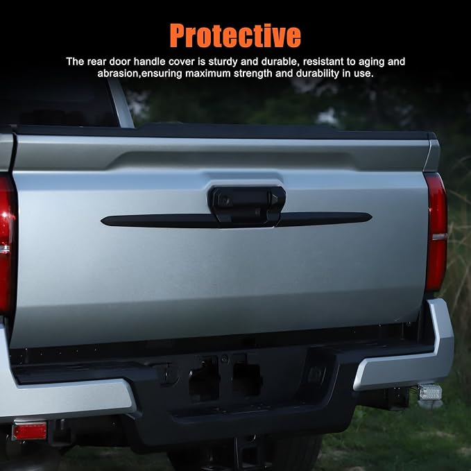 ABS Car Look Rear Door Handle Panel Cover Trim Compatible with Toyota Tacoma 2024 2025+,Car Tailgate Handle Trim Strip (Matte Black)