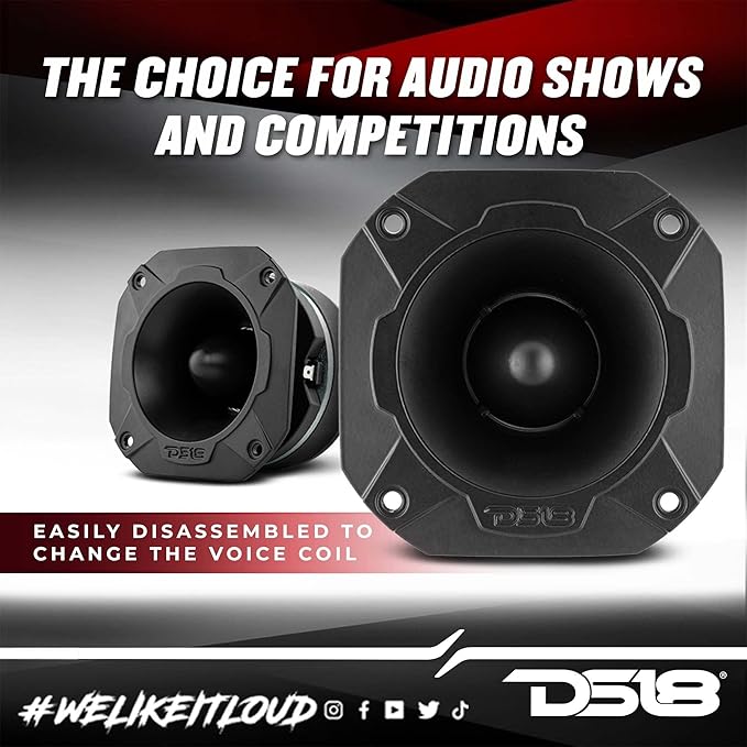 DS18 PRO-TWX3 4" Super Bullet Tweeter 480 Watts 1.5" Aluminum 4-Ohm Vc - PRO Tweeters are The Best in The Car Audio Pro Audio and Voceteo Market (1 Speaker)