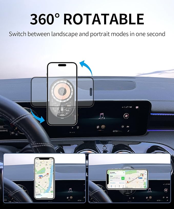 Wireless Charging Car Phone Holder for Mercedes Benz CLA-Class 2020-2025/GLB-Class 2020-2025/GLA-Class 2021-2025/A-Class 2019-2022/EQB 2022-2025, 10.25" Screen Fixed Clip