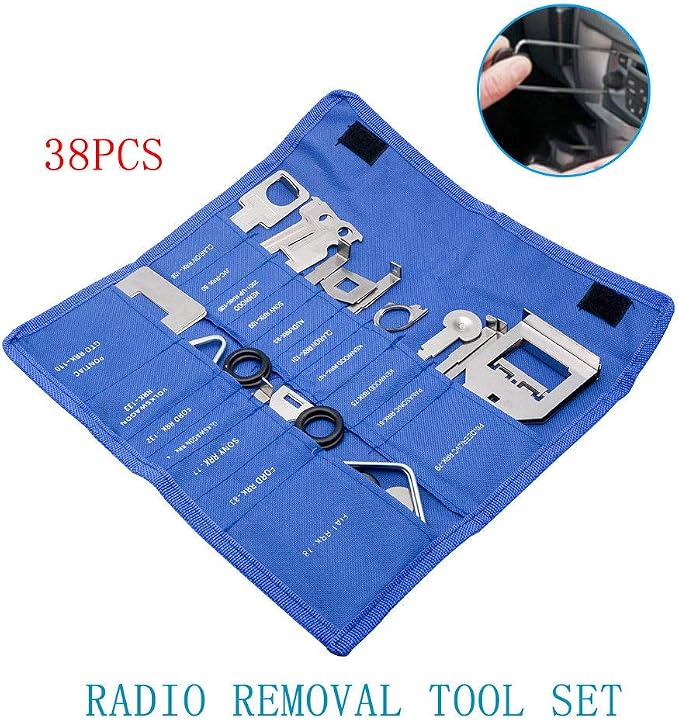 MASO 38 PCS Trim Removal Tool Set Car Stereo Release Radio Removal Keys Tool Kit CD Head Unit