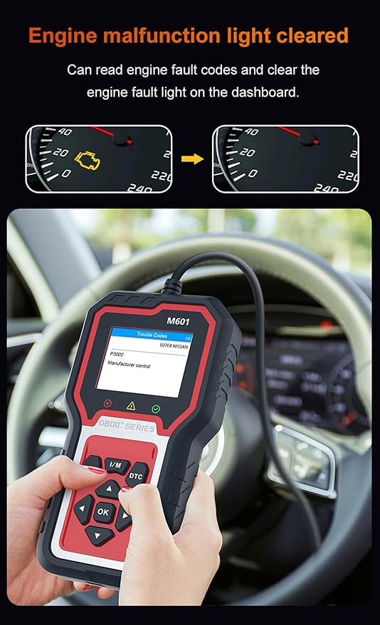 M601 Fit for BMW OBD2 Scanner, Multi-System OBDII Diagnostic Scan Tool and Code Reader with Reset, Enhanced Diagnose Check Engine, Transmission, ABS, SRS, BODY, Chasis, Speaker System & More