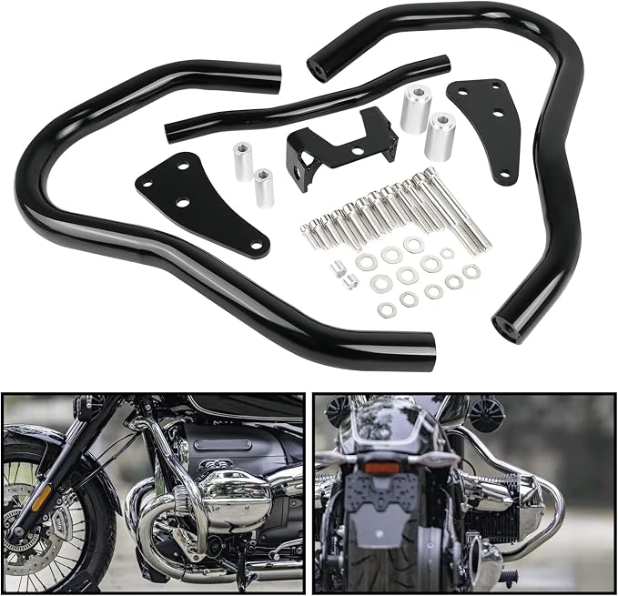 Worldmotop Highway Crash Bar Engine Guard Compatible with BMW R18 R18B Classic R 18 2020 2021 2022(Black)