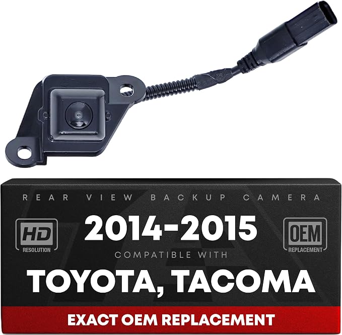 Rear View Backup Camera, Reverse Park Assist - Compatible with 2014-2015 Toyota Tacoma - OEM 8679004021, TO1960101