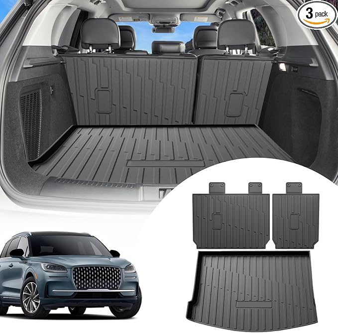 Cargo Liners Backrest Mat for Lincoln Corsair Accessories 2020-2025 2026 with Hook&Loop Rear Trunk Mat Rear Seat Back Cover Protector All Weather Anti-Slip Split Dog Liner 3 PCS