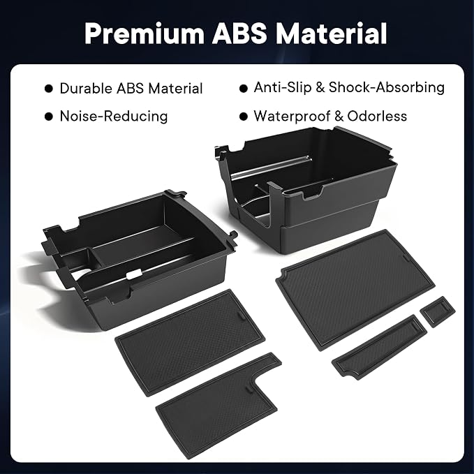 Center Console Organizer Fit for Ford Bronco 2025-2026 | 2PCS full size center console organizer tray, fit for 4-Door, armrest storage box set, anti-slip interior accessory