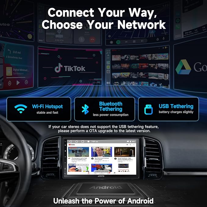 ATOTOZONE AC-4450 Bluetooth OBDII/OBD2 Car Diagnostic Scanner/Scan Tool,for A5LG2B7T-S01,Double-DIN Android Car Stereo Wireless CarPlay Android Auto, 7 Inch Touchscreen Car Radio with Backup Camera