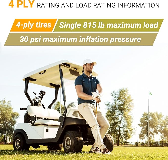 (2-Pack) 18x8.50-8 Tires - 4ply Durable Tubeless Tires for Golf Carts, Traction, Turf Saver Tread, and Fit as Replacement Outdoor Power Equipment Mower Tires