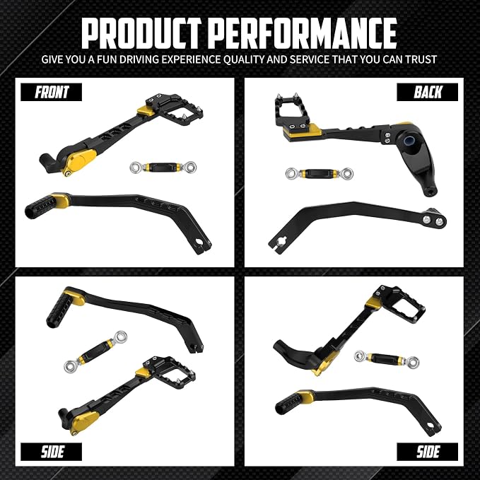 Motorcycle Mid Control Kit Footpegs Linkage Lever Set Fit for Harley Softail Low Rider FXLRS 2020-2025 FXLRST 2022-2025 Street Bob FXBB 2018-2025 (Yellow)