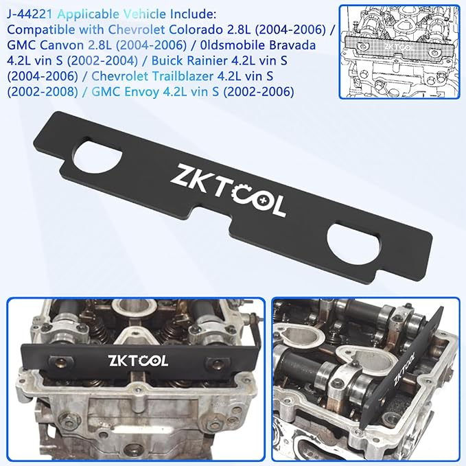 ZKTOOL 6Pcs Camshaft Retaining Aligning Timing Tool Set Compatible with GM Cadillac Buick Chevrolet Pontiac Saab 2.8 2.9 3.0 3.2 3.5 3.6 3.7 4.2 Engine, OEM J-44221 EN-48383 EN-46105 EN-46106 EN-46111