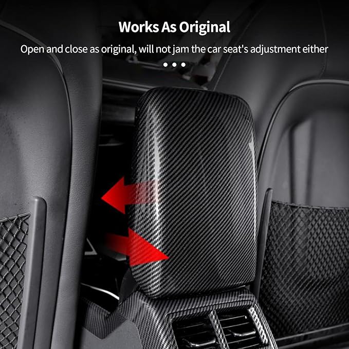 Center Console Pad Armrest Cover Compatible with Audi Q5 2018-2025, Armrest Box Frame Protective Cover for Audi Q5 Sportback, ABS Carbon Fiber Q5L Interior Accessories