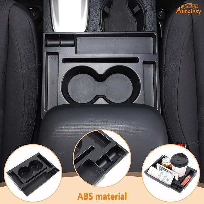 Aunginsy Center Console Cup Holder Storage Box Compatible with Nissan Frontier 2022-2025 Car Central Control Gear Shift Armrest Box Front Cup Holder Organizer Tray Insert Accessories, Not Fit Pro-4X
