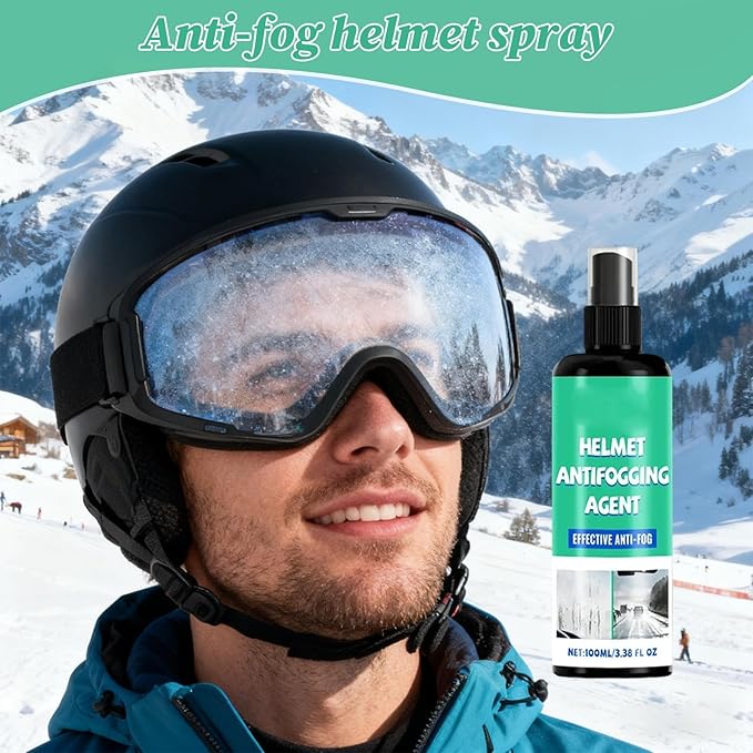 100ml Helmet Visor Anti Fog Spray, 100ml Anti Fog Spray for Helmet Visor | Streak-Free Polish Coating, Defogging Solution with Long-Lasting Protection,Clear Visibility for Motorcycle, Rain Conditions