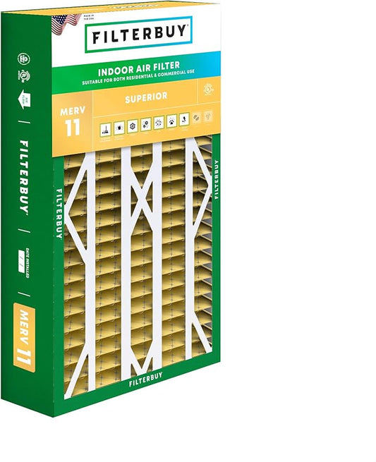 Filterbuy 16x26x5 Air Filter MERV 11 Superior Pet & Allergy Defense (1-Pack), Pleated HVAC AC Furnace Filters for Electro-Air, Emerson, White Rodgers, and More (Actual Size: 16.00 x 25.75 x 4.88)