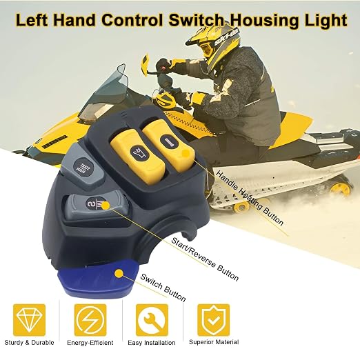 515177053 Left Hand Control Switch Housing Light Fit for Ski-Doo GSX MXZ Summit Renegade 800R 2008-2011, Replace# 515176503 ‎515176062