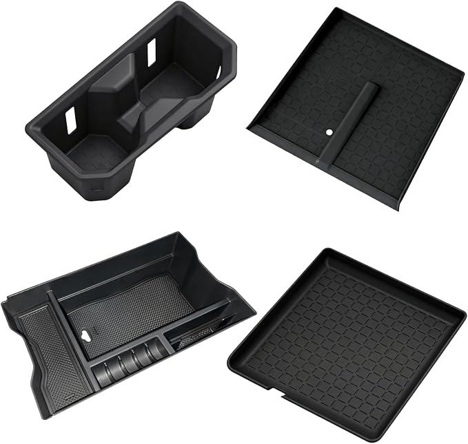 4PCS Center Console Accessories for Toyota RAV4 2026, Center Console Organizer+Cup Holder Insert+Wireless Charging Anti-Slip Mat