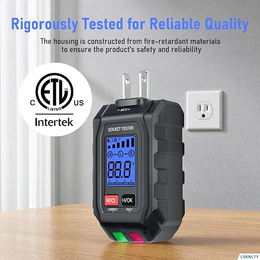 LSENLTY Circuit Breaker Finder & Electrical Tester, 2-in-1 Outlet Tester with Non-Contact Voltage, GFCI Tester, Loop Resistance & Polarity Detection, Suitable for Home DIY, Electrician, Father Gifts