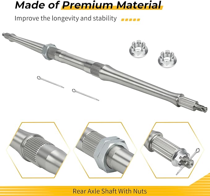 M MATI Rear Axle Shaft With Nuts for Yamaha B-anshee 350 YFZ350 Warrior 350 YFM350X 1987-2004 3GD-25381-00-00