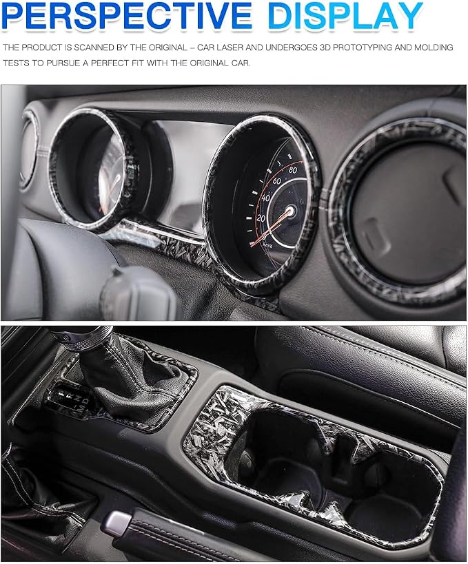Barong for Jeep Wrangler JL JLU Gladiator JT 2018-2023 Accessories Interior Decoration Steering Wheel Gear Cup Holder Door Panel AC Air Vent Reading Light Cover 23PCS Full Set (Forging Pattern)