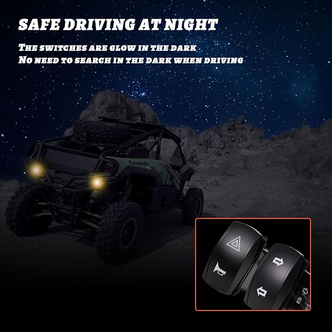 UTV Triangle Turn Signal Kit with Rocker Switch, 110dB Horn | ATV Turn Signal Kit Pre-Wired, Plug and Play, Universal Street Legal Kit, Compatible with Polaris, Can-Am, Kawasaki, CFMOTO