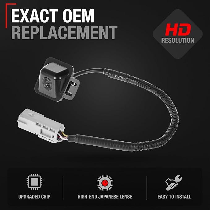 Rear View Backup Camera, Reverse Park Assist - Compatible with 2012-2017 Buick Regal Base, CXL, Premium, Sport Touring, eAssist - OEM 23323601, 22801897, 591-000, GM1960131