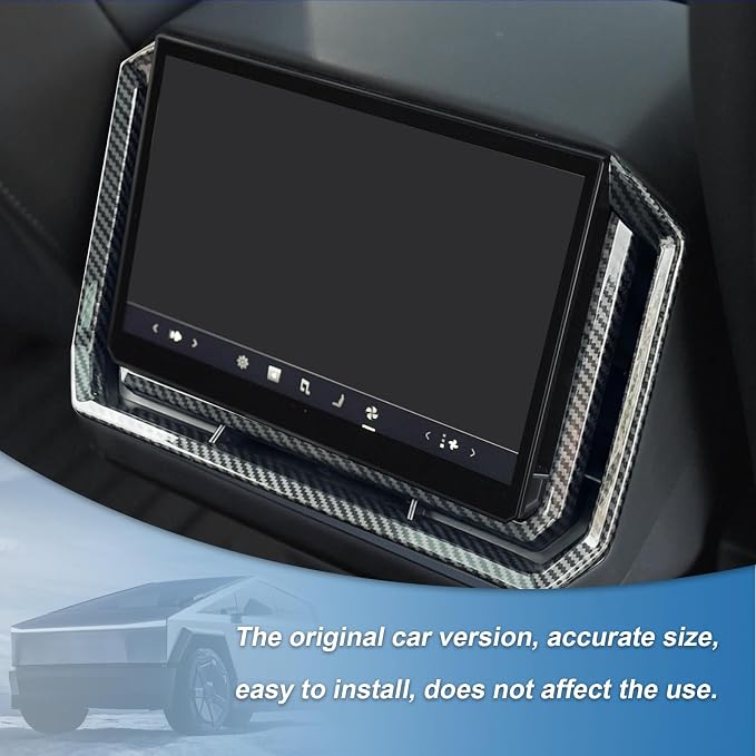 Carbon Fiber Rear Row AC Air Vent Trim Cover Compatible with Tesla Cybertruck 2024-2026