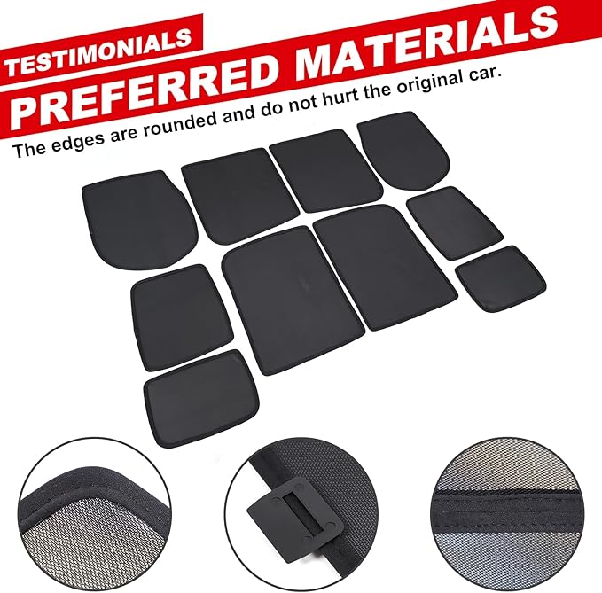 Full Window Shade Compatible with 2020-2025 L@nd Rover Defender 110, Breathable Mesh Side Window Screens Shade Cover for Baby, UV Rays Protection Sun Shade Blocker