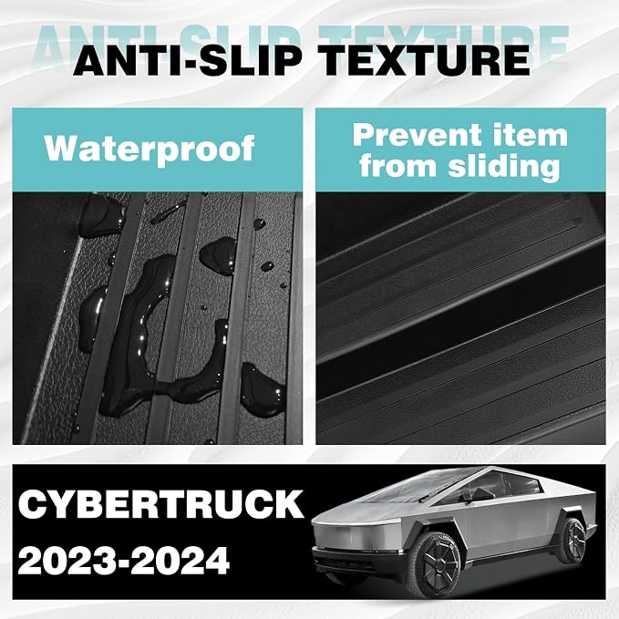 BestEvMod Center Console Organizer Tray Compatible with Tesla Cybertruck 2026 2025 2024 Accessories Pickup Armrest Storage Box (2PCS Upper + Lower Bundle)