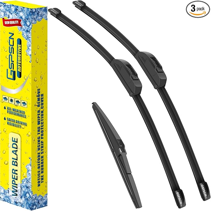 GSPSCN 3 Wipers Replacement For Fiat 500 2019-2011 "Only Fit 2 doors type",Original Equipment Windshield Wiper Blades Set 24"+14"+12" (Set of 3)