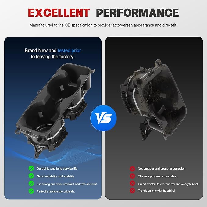 LB5Z-7813562-AB Upgrade Center Console Cup Holder Replacement with Wireless Charging for Ford Explorer 2020-2025 Replace LB5Z7813562AB
