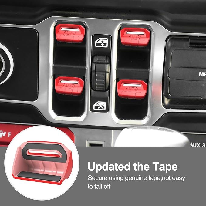 DIAMOOKY Center Console Organizer & Window Switch Button Cover for Jeep