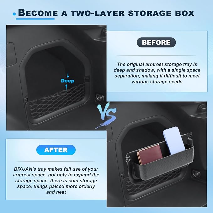 BIXUAN 2026 RAV 4 Trunk Side Storage Box for 2026 Toyota RAV 4 (6th Gen), TPE Rear Cargo Side Organizer Tray, Waterproof & Anti-Rattle Trunk Nook Bin, 2026 RAV 4 Interior Accessories