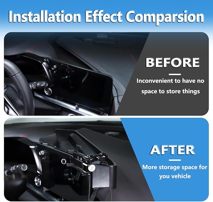 Sekhyna Navigation Screen Back Storage Box Compatible Chevrolet Corvette C8 2020-2025,Dash Organizer Tray,Center Console Phone Insert Auxiliary Storage Tray Interior Accessories (with Phone Mount C)