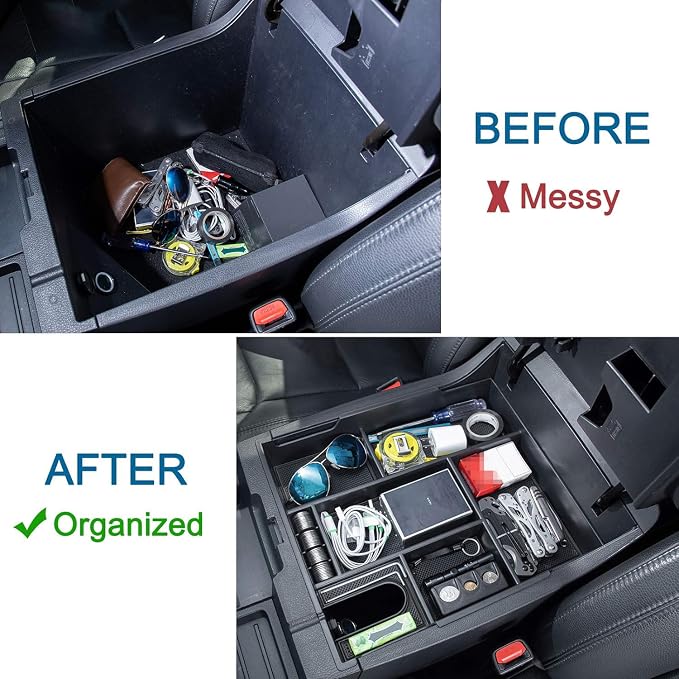 JDMCAR Center console tray (Black Trim) and Antenna Base Compatible with Toyota Tundra Accessories 2014-2021