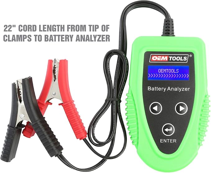 OEMTOOLS 24359 Digital Car Battery Tester, Gifts for Men, Dad Gifts, 12V Battery Diagnostic Tool, 200-1200 CCA Load Capacity, Charging, Cranking, and Starter Tester