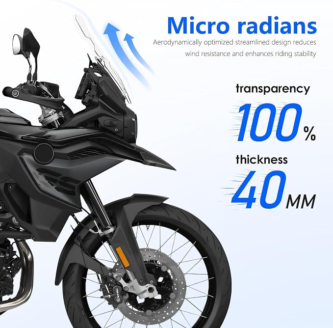 Motorcycle Windshield for F850GS Reduce Wind Resistance Front Windscreen Wind Deflector Fits for BMW F 850gs Adventure F850 GS/ F850 ADV (Clear)