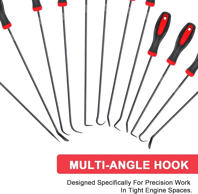Keze 12 Pcs Pick and Hook Tool Set Includes Long & Mini Precision Pick Tool Kit for Car Auto Oil Seal/O-Ring Seal Gasket Pick Hooks Puller Remove