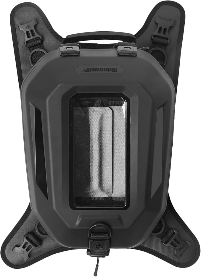 Rhinowalk Motorcycle Tank Bag Waterproof Hard Shell Motorbike Tank Bag with Touch Screen Phone Pocket, Detachable Top Cover, 5.6L Backpack Motor Cycle Accessories
