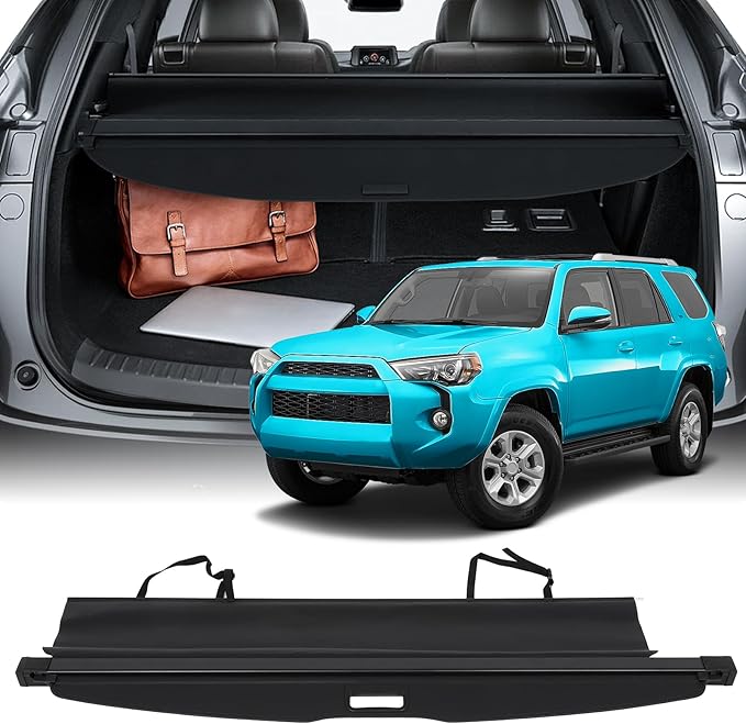 SCITOO Cargo Cover 2010 Fit for Toyota 4Runner 2.7L 2010-2023 Fit for Toyota 4Runner 4.0L Upgraded Retractable Rear Trunk Cover with Aluminum PVC&Plastic