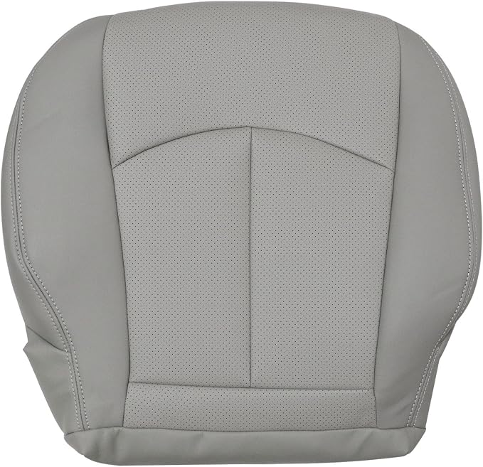 SecosAutoparts Gray Front Driver & Passenger Side Bottom Perforated Leather Replacement Seat Covers Compatible with Mercedes Benz E63 E280 E300 E320 E350 E500 E550 2003 2004 2005 2006 2007 2008 2009