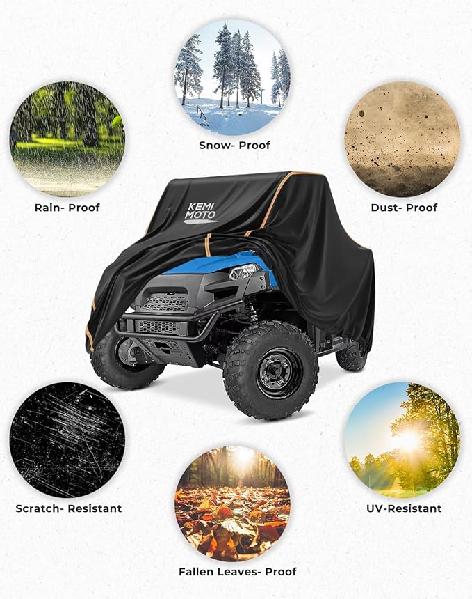 KEMIMOTO UTV Cover, All-Weather Protection UTV Cover Two Seater Compatible with Polaris Ranger 570 500 CFMOTO Zforce 800 2-3 Seaters 118" x 69" x 58"