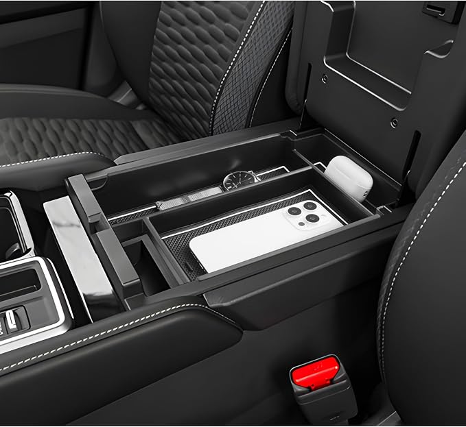 LUWU 2025 2026 Pathfinder Center Console Organizer Compatible with Pathfinder 2022 2023 2024 2025 2026 Accessories Armrest Console Storage Box Insert Tray ABS Material Coin Container, White
