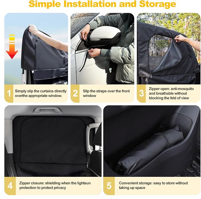XCBYT Forester Window Sunshades for 2019–2023, Dual Layer Car Window Covers with Breathable Mesh & Blackout Cloth, 99% UV Protection Privacy Curtains for Car Camping, Sleeping & Rest (4 PCS)