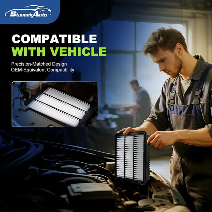 Engine and Cabin Air Filter Set for 2021-2026 Hyundai Elantra (1.6L/2.0L Gas), 2025-2026 Kona (1.6L Gas), 2024-2026 Kona (2.0L Gas) - Replacement #97133L1000 28113AA100