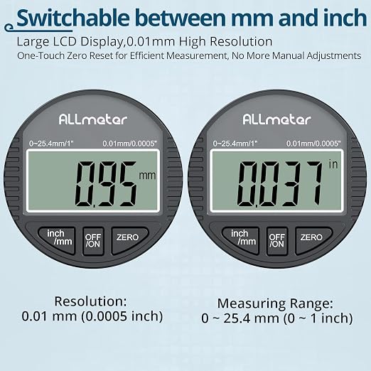 Dial Indicator Magnetic Base Set (132lbs/60kg Tensile Force) 0-1 Inch Precision Gauge for Machining,Lathe Alignment & Metalworking Dial Indicator Gage Gauge for 3D Printer Lathe Workshop