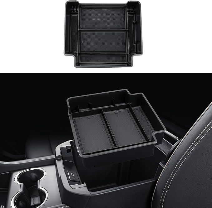ECOZEN Center Console Organizer For 2021-2026 Chevy Tahoe/Suburban & GMC Yukon/Yukon XL - Armrest Organizer Tray For 2021-2026 Tahoe/Suburban/Yukon Accessories - Not Fit For Power-Sliding Console