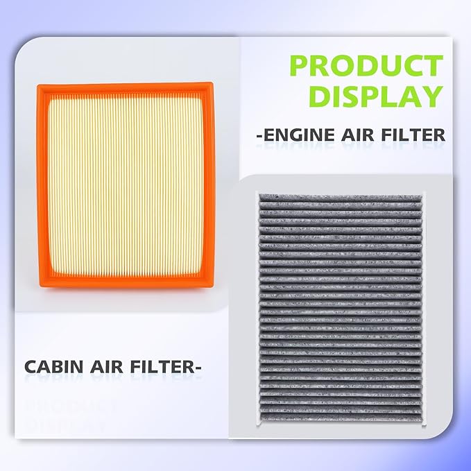 Engine And Cabin Air Filter kit for Tundra (2022-2025), Sequoia (2023-2025), Replaces 17801-F4010, 871390-C010, WA11653,WP10652