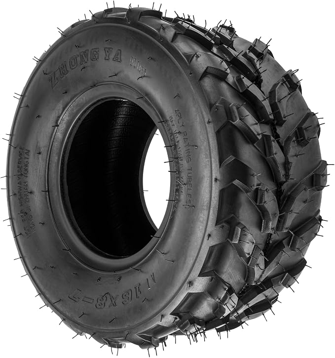16x8-7 ATV Tires, 16x8-7 All Terrain Tires 4 PR, for Mud, Sand, and Off-Road Trails, 2 Pack Tubeless, Z-113