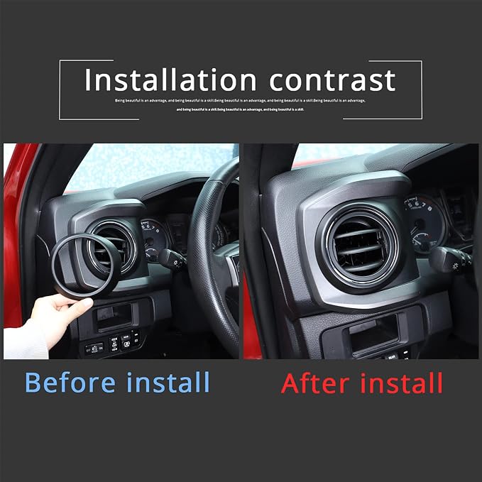 14PCS Full Set Interior Decoration Trim Kit Compatible with Toyot@ Tacoma 2016-2022 Central Control Dashboard Frame Cover Shift Knob Cover Air Vent Trim Cover Window Button Cover (Matte Black)