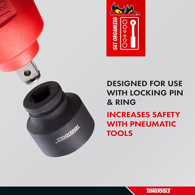 Teng Tools 33MM 1 Inch Drive 6 Point Metric Shallow Chrome Molybdenum Impact Socket | Mechanic Tool | Hand Tool - 910533